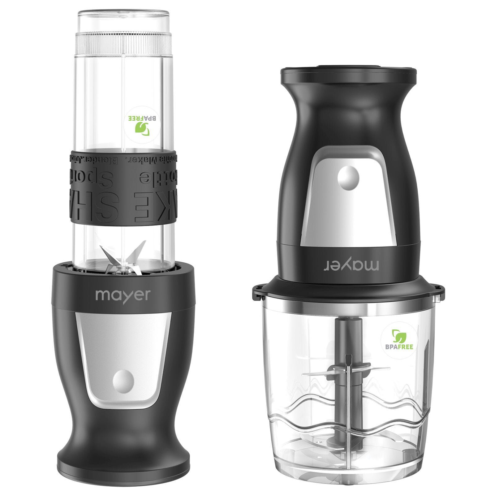 MAYER 2 In 1 Blender And Chopper (300w) - Black MMBC19BK