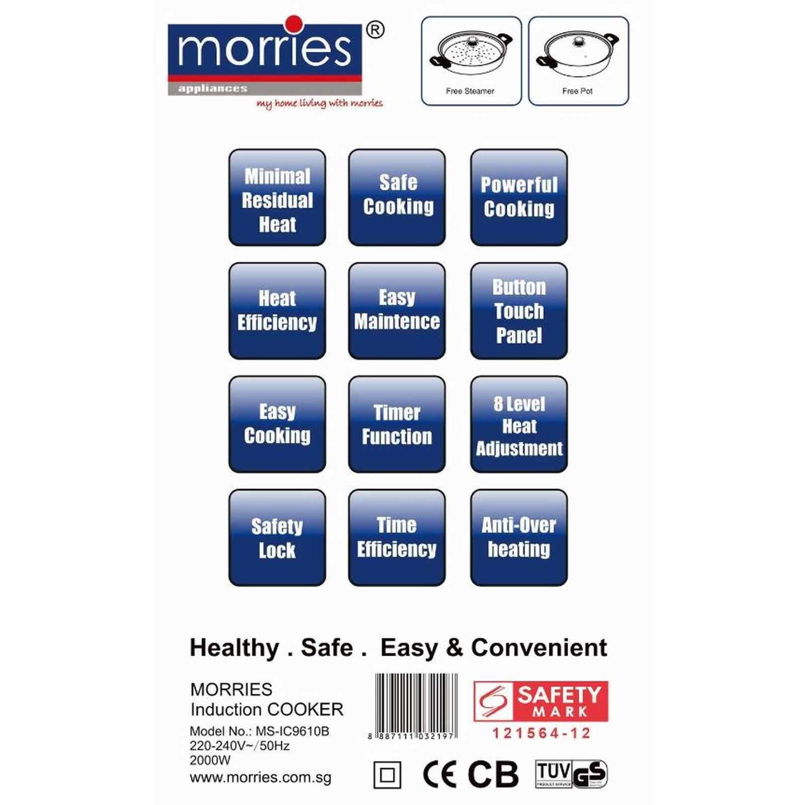 MORRIES Induction Cooker (2000w) MS -9610B - Image 3