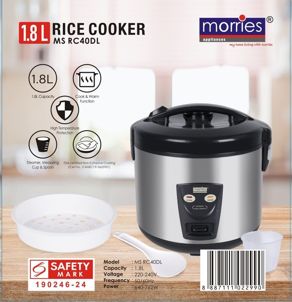 MORRIES Rice Cooker (1.8l) MS-RC40DL - Image 3