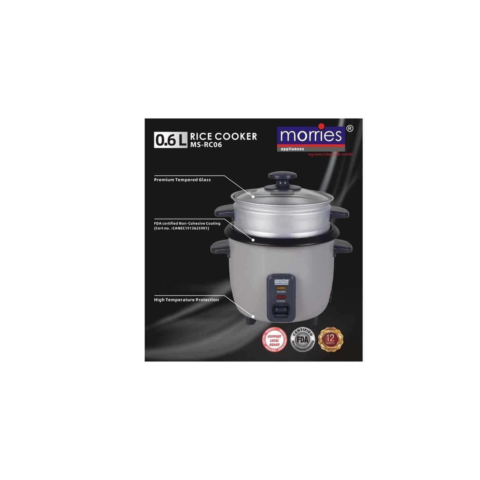 MORRIES Rice Cooker With Steamer (0.6l) MS-RC06 - Image 3