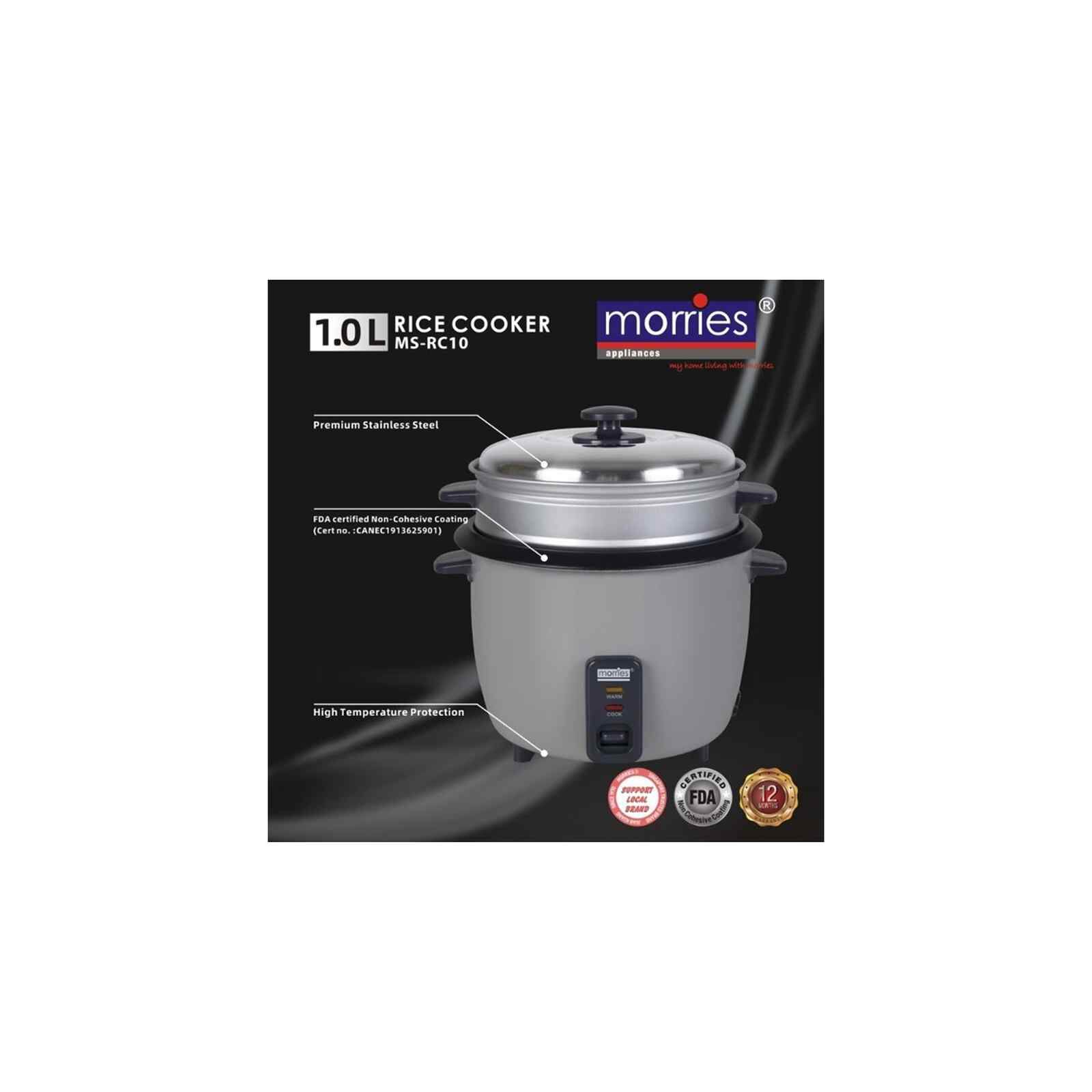 MORRIES Rice Cooker With Steamer (1.0l) MS-RC10 - Image 3