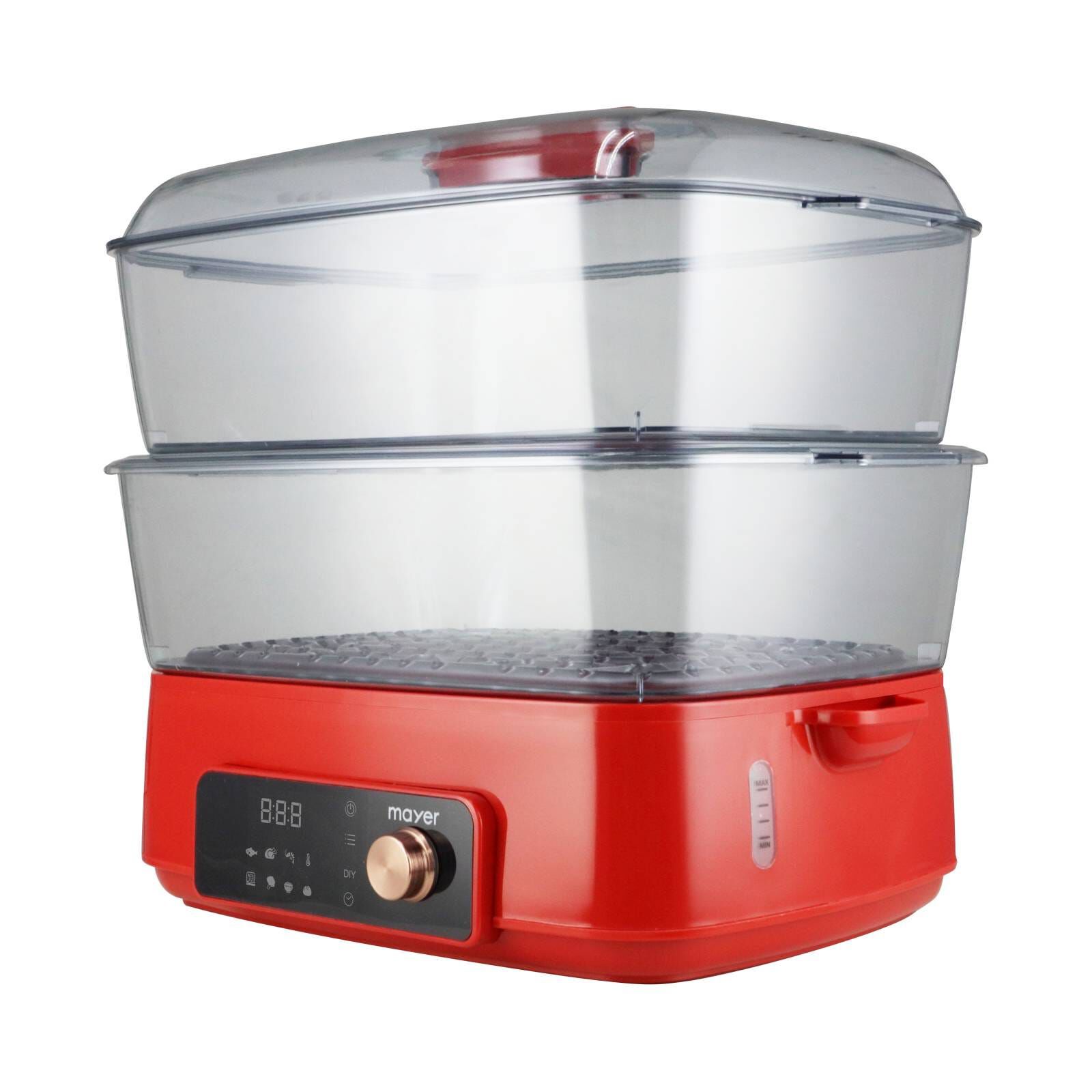 MAYER Digital Food Steamer - 28l - Red MMFS280D - Image 4