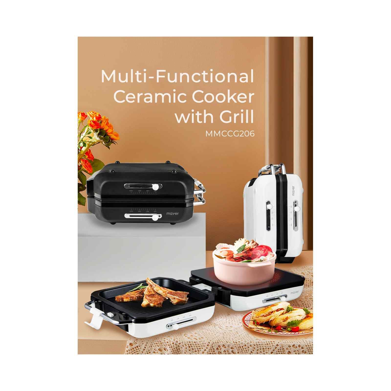 MAYER 2 In 1 Ceramic Multi Cooker MMCCG206BK - Image 8