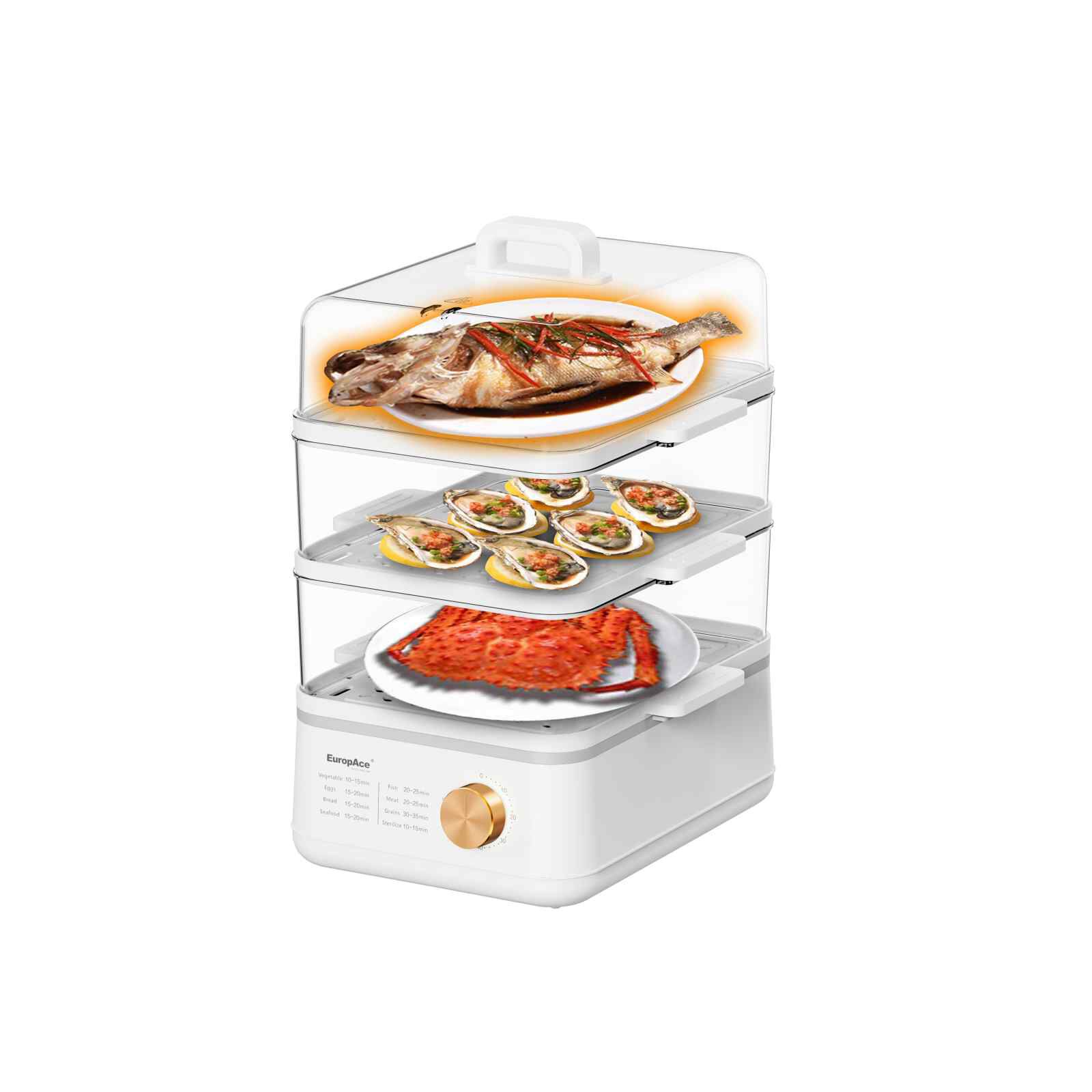 EUROPACE Three-tier Large Food Steamer (18l) EFS3182B - Image 2