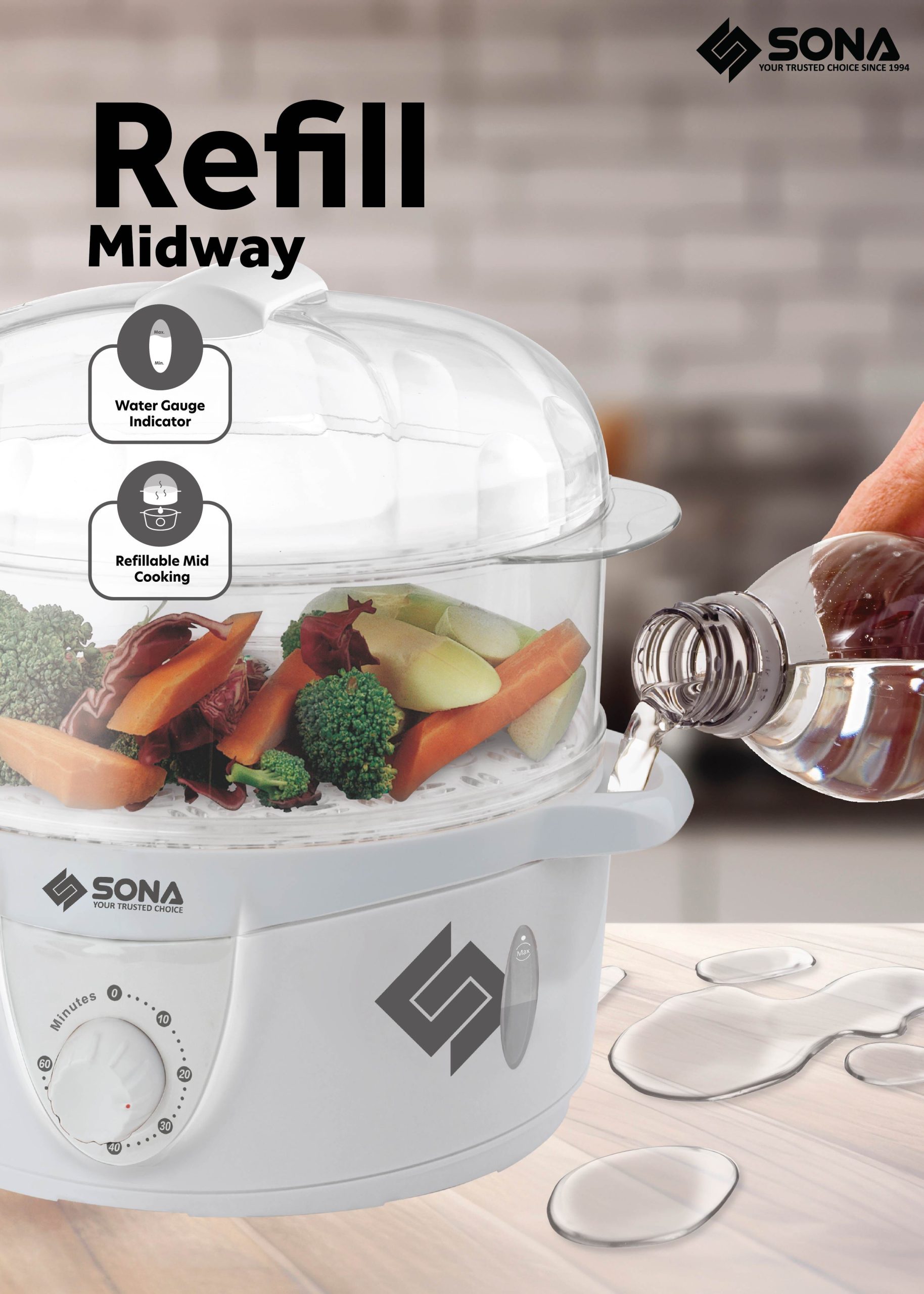 SONA Electric Steamer SSR2046 - Image 5