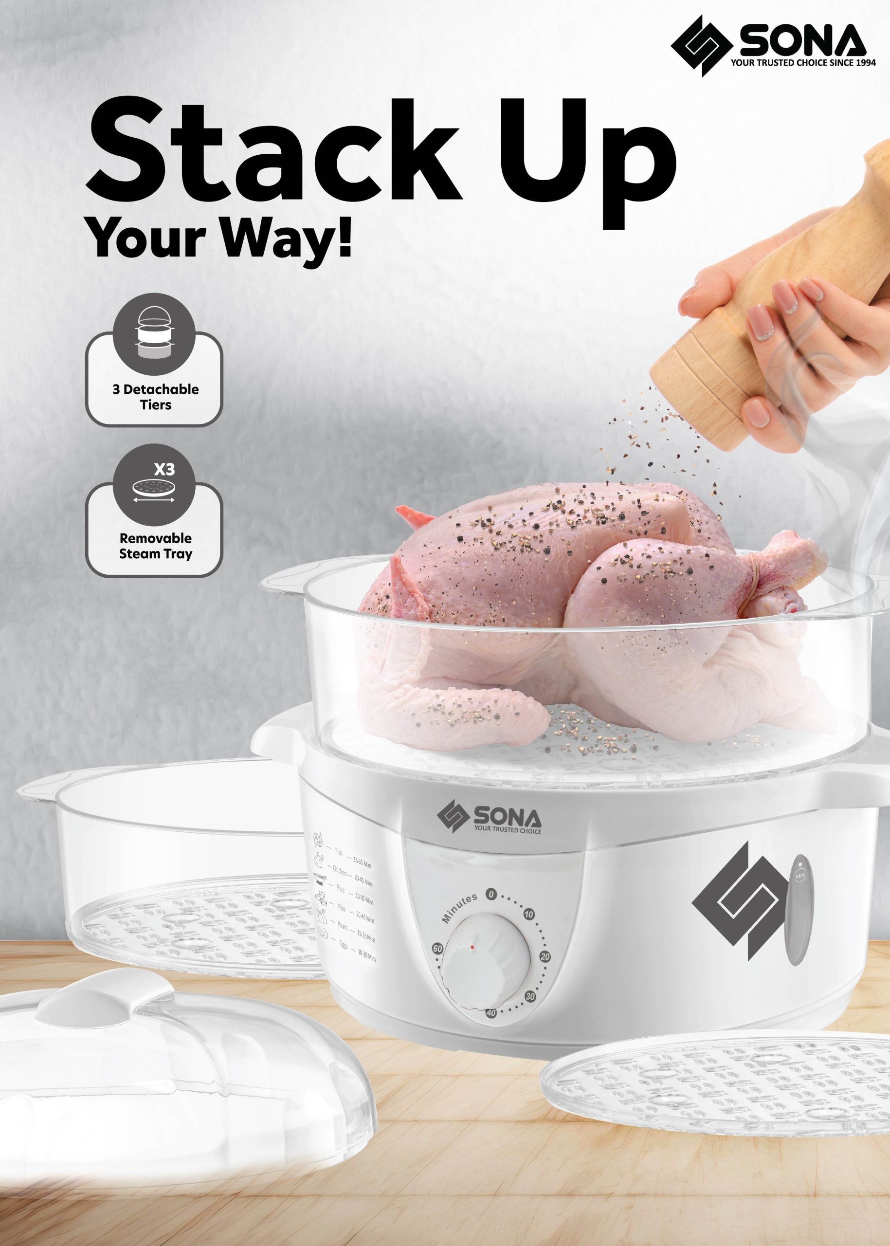 SONA Electric Steamer SSR2046 - Image 6