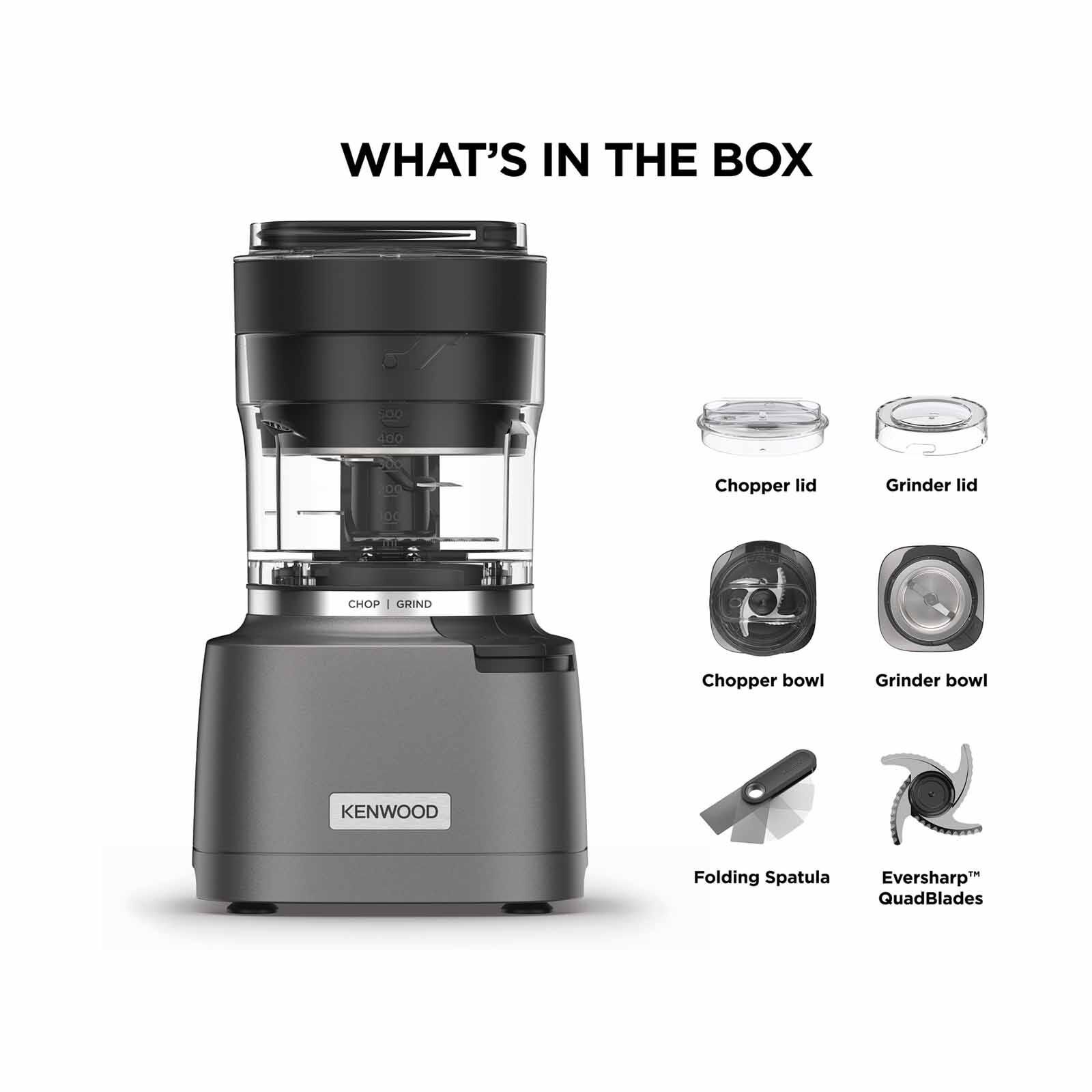 KENWOOD Duo Prep 2-in-1 Chopper/grinder - Silver CHP80.000SI - Image 4