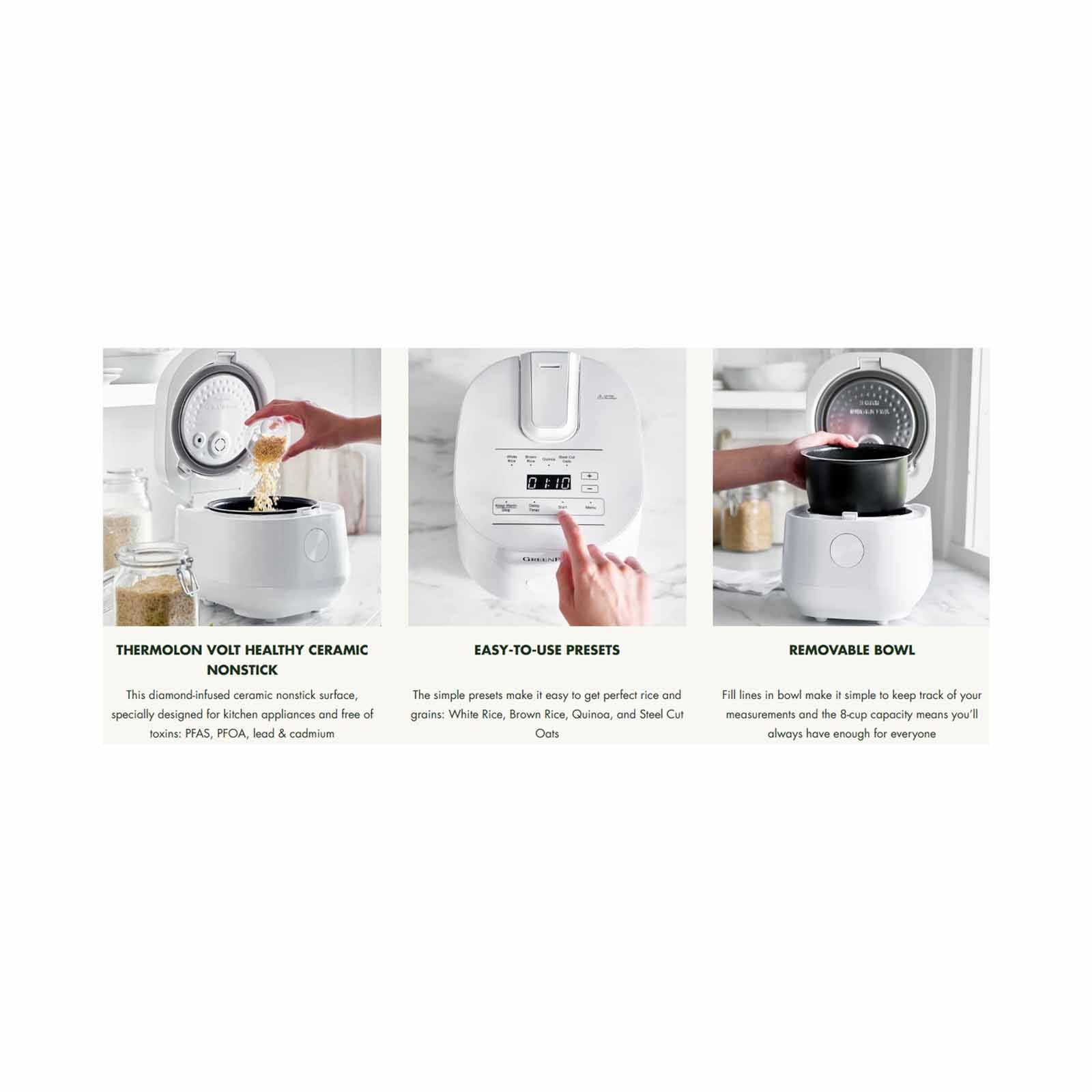 GREENPAN Bistro Collection Rice & Grains Cooker - White GPRC046245 - Image 14