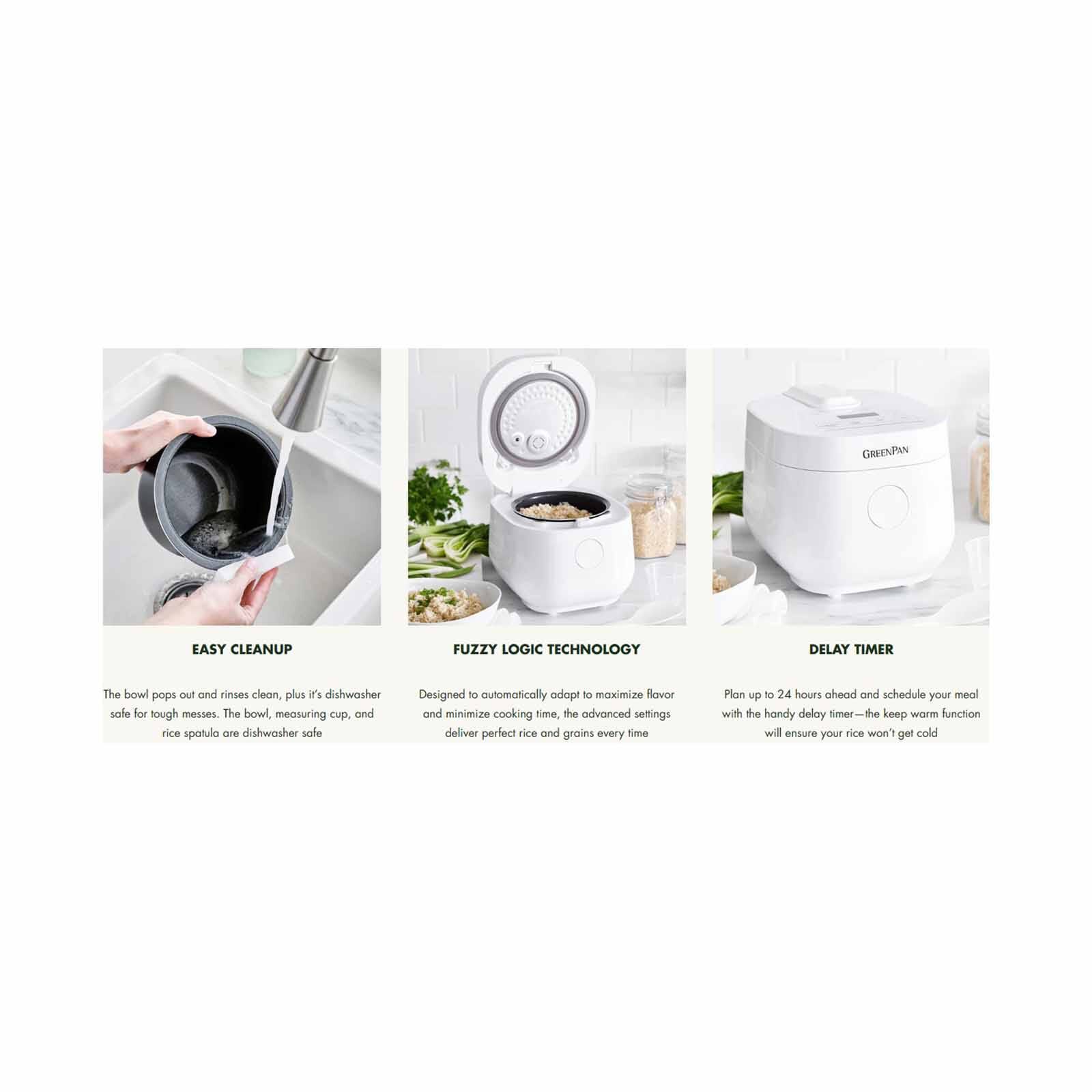 GREENPAN Bistro Collection Rice & Grains Cooker - White GPRC046245 - Image 15