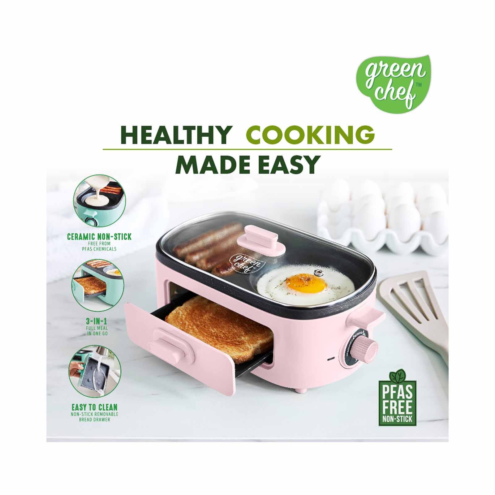 GREENPAN Greenchef 3-in-1 Breakfast Maker ??Pink GCBM047433 - Image 9