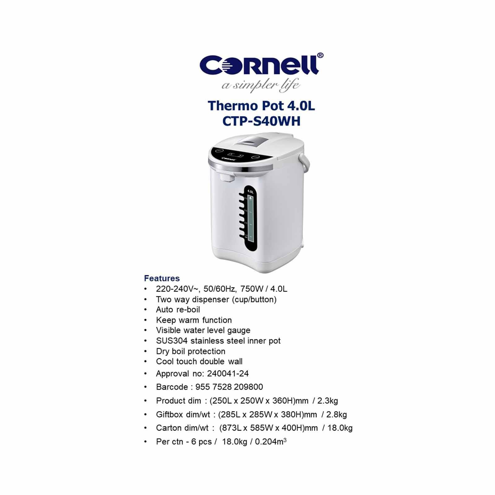 CORNELL Airpots (4.0l) CTPS40WH - Image 5