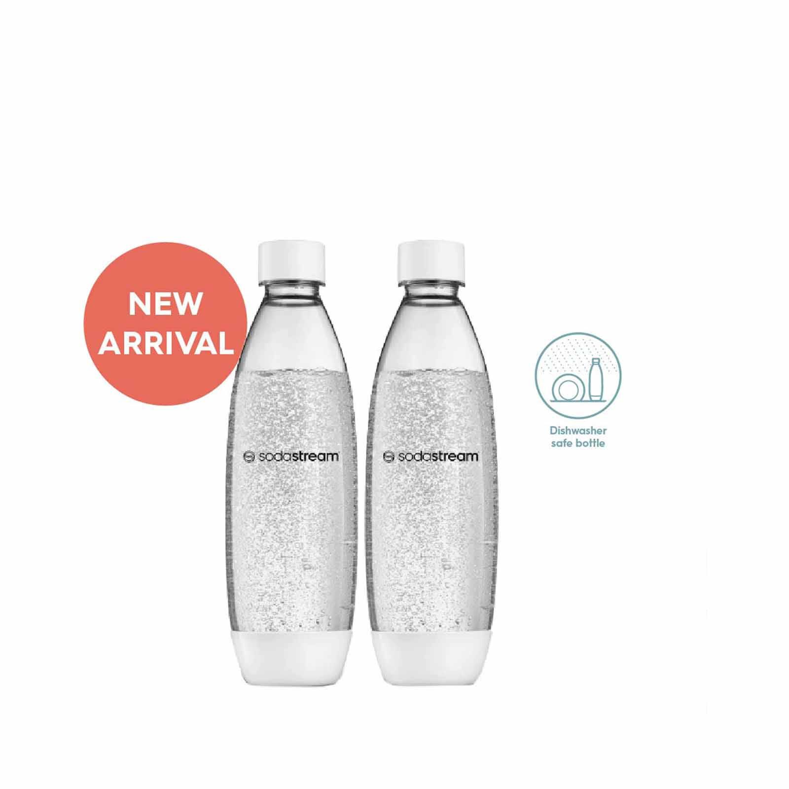 SODASTREAM 1.0l Slim Dishwasher Safe Carbonating Bottles Twin Pack - White 1.0L SLIM DISHWASHER SAFE CARBONATING BOTTLES TWIN - 1742210650 - Image 2