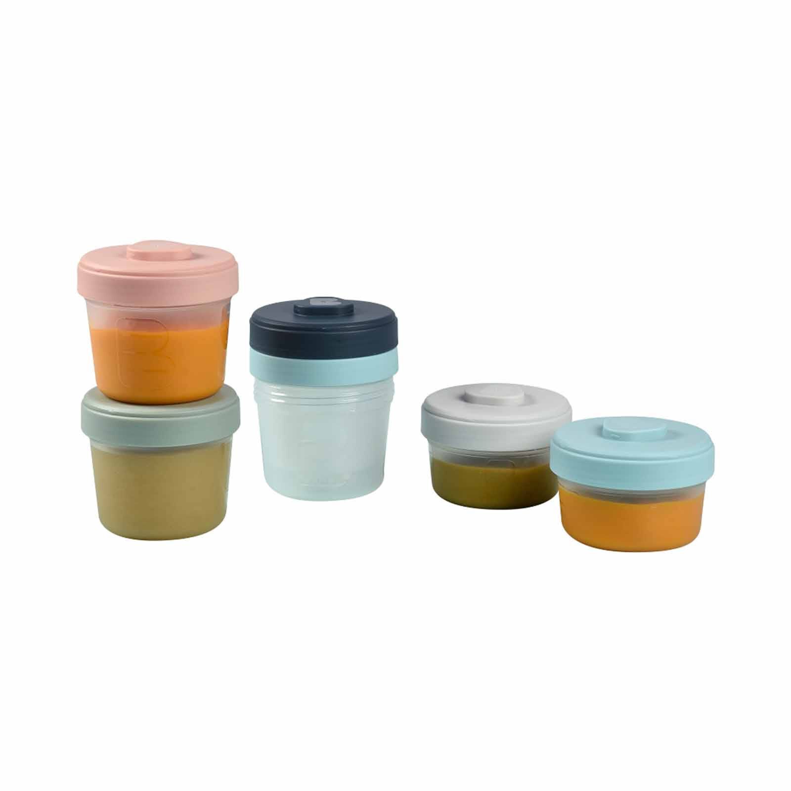 BEABA Food Storage Starter Set 90ml/150ml - Eucalyptus (online) CLIP PORTIONS - Image 4
