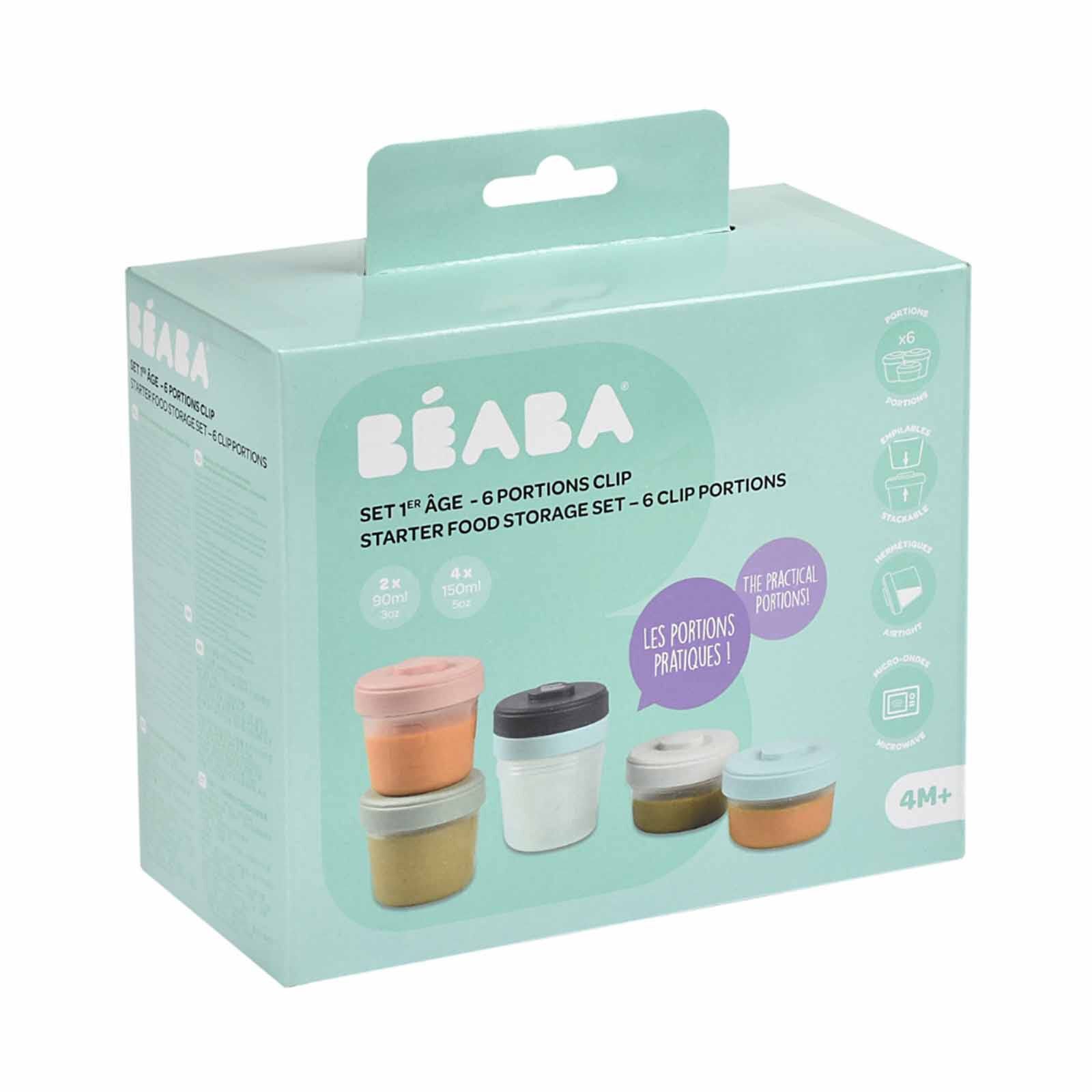 BEABA Food Storage Starter Set 90ml/150ml - Eucalyptus (online) CLIP PORTIONS - Image 5