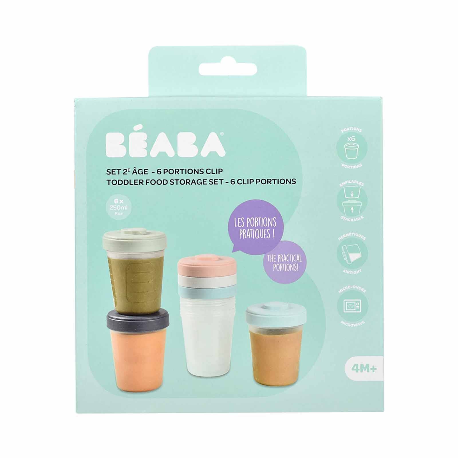 BEABA Food Storage Toddler Set 250ml - Eucalyptus (online) CLIP PORTIONS - Image 4