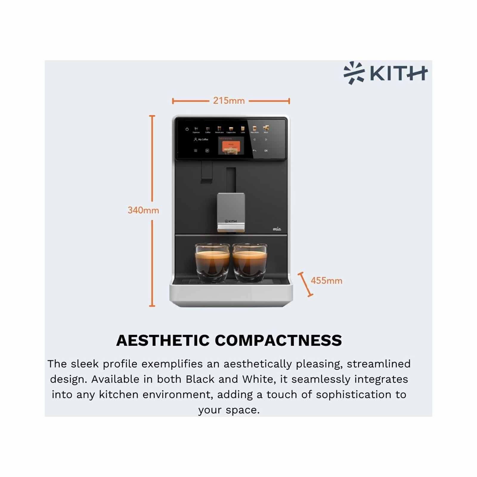 KITH Mia Fully Auto Coffee Machine With Milk Carafe (white) FCM-TM-WH - Image 2