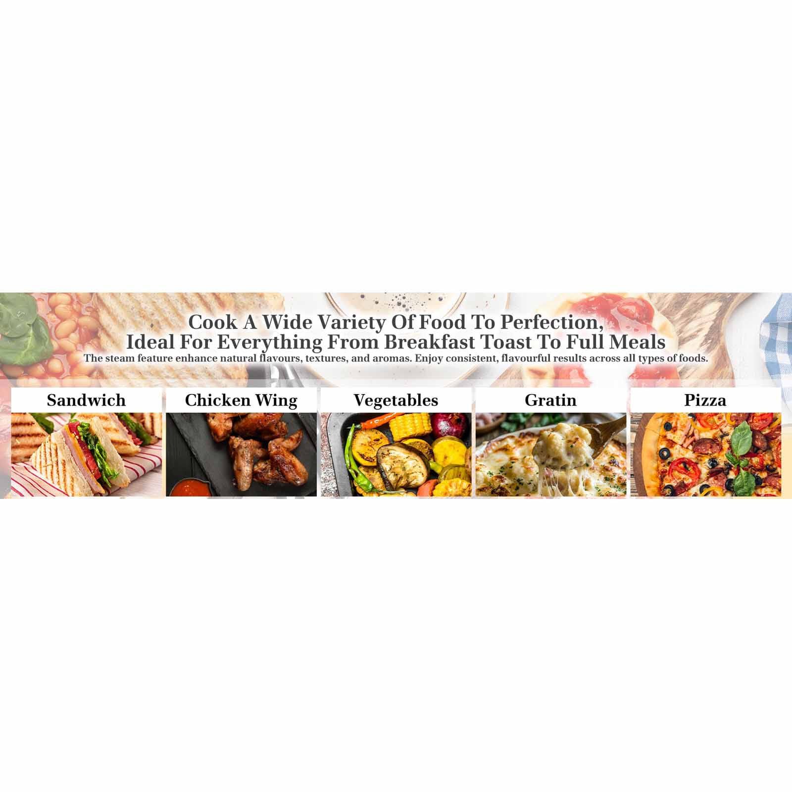 LA GOURMET 10.0l Electric Healthy Steam Toaster Oven - Cream LGELOV420794 - Image 2