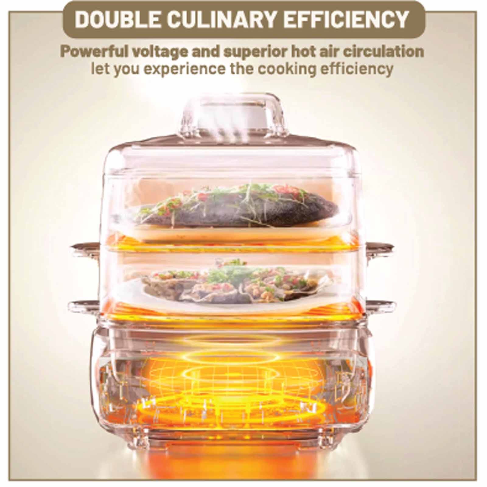 LA GOURMET 2 Tier Multi Food Steamer LGELMS417299 - Image 2