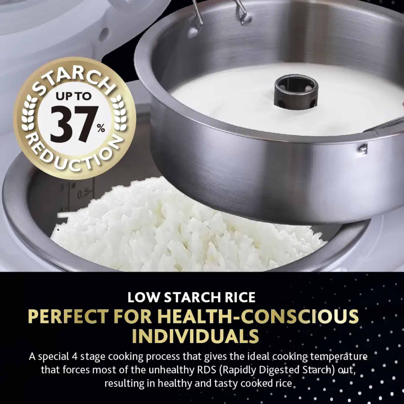 LA GOURMET Healthy Rice Cooker (1.2l) - White LGLRC418104 - Image 2