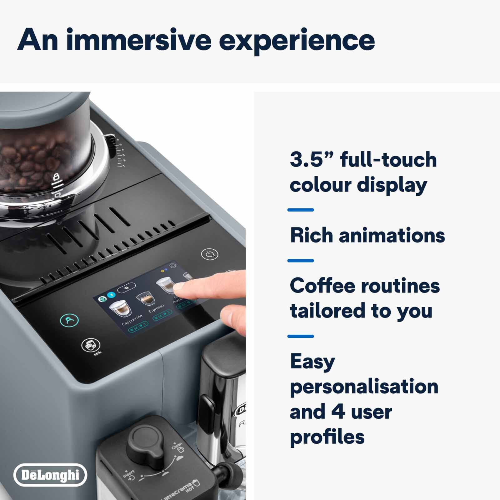 DELONGHI Rivelia Automatic Coffee Maker - Pebble Grey EXAM440.55.G - Image 2