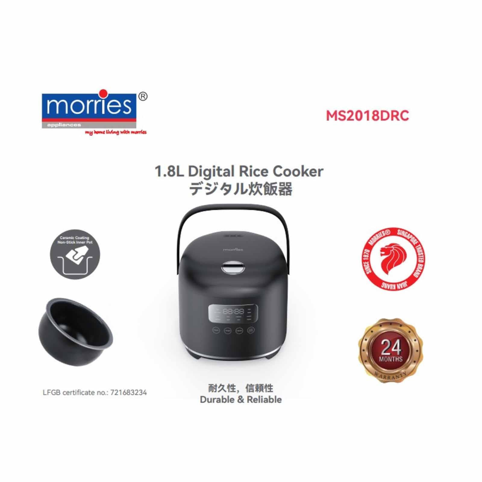 MORRIES Digital Rice Cooker (1.8l) MS-2018DRC - Image 3