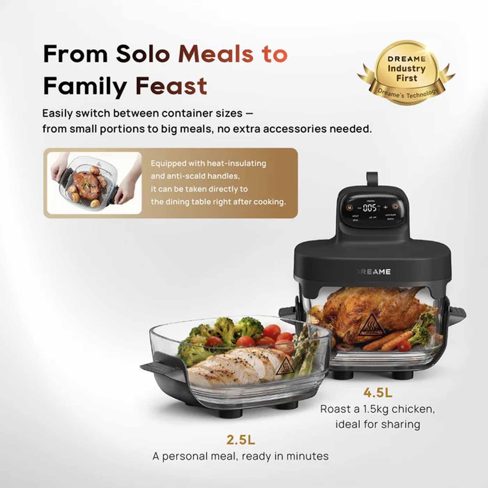 DREAME Pt60 Tasti Air Fryer (2.5l And 4.5l) DM-PT60-GL - Image 2