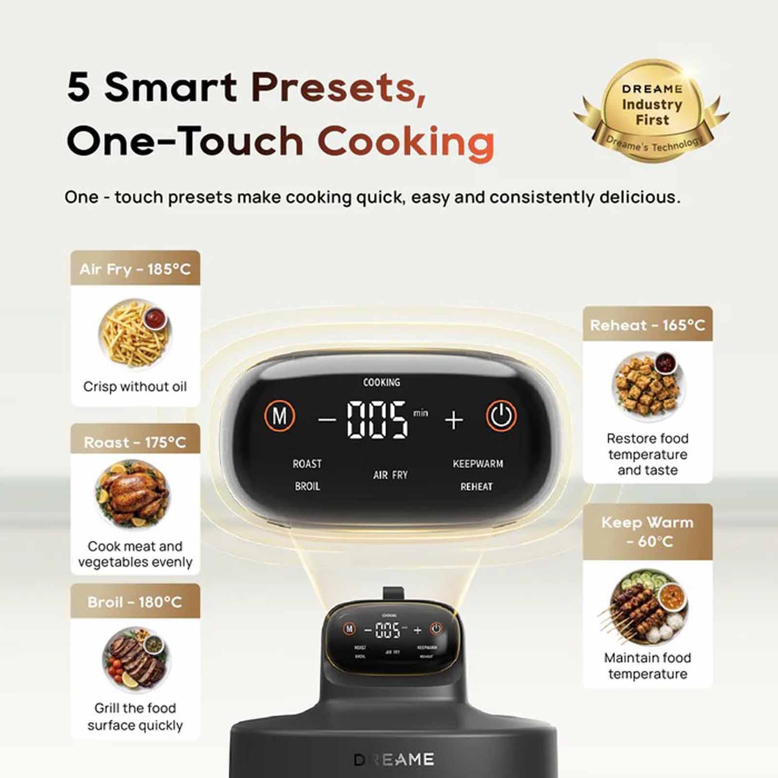 DREAME Pt60 Tasti Air Fryer (2.5l And 4.5l) DM-PT60-GL - Image 10