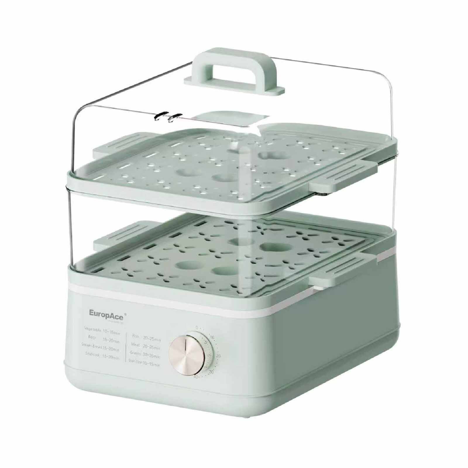 EUROPACE Two-tier Food Steamer (12l) - Green EFS3122BGN - Image 2