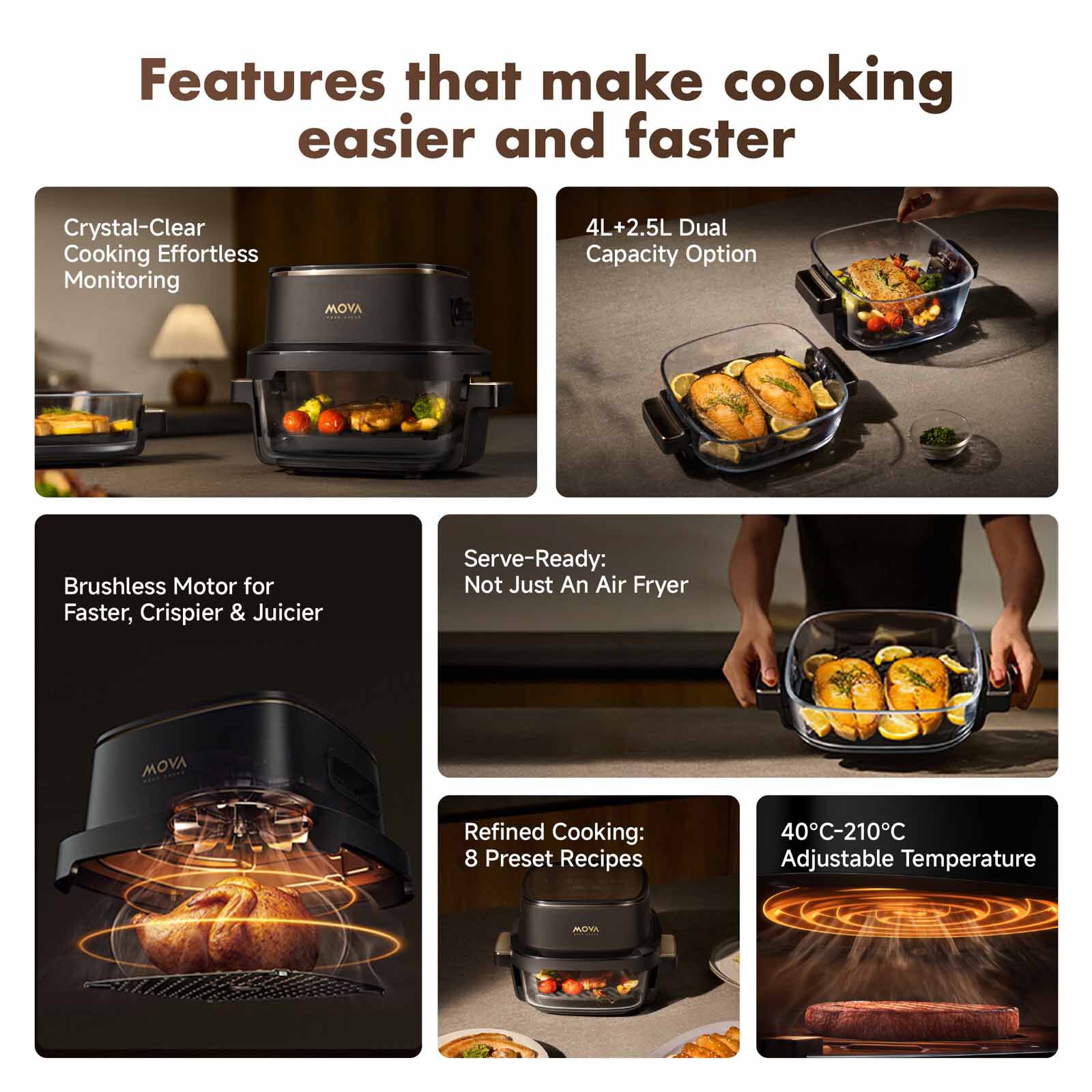 MOVA Aeroglass Air Fryer (4.0l) MV-AF20PROAF - Image 4