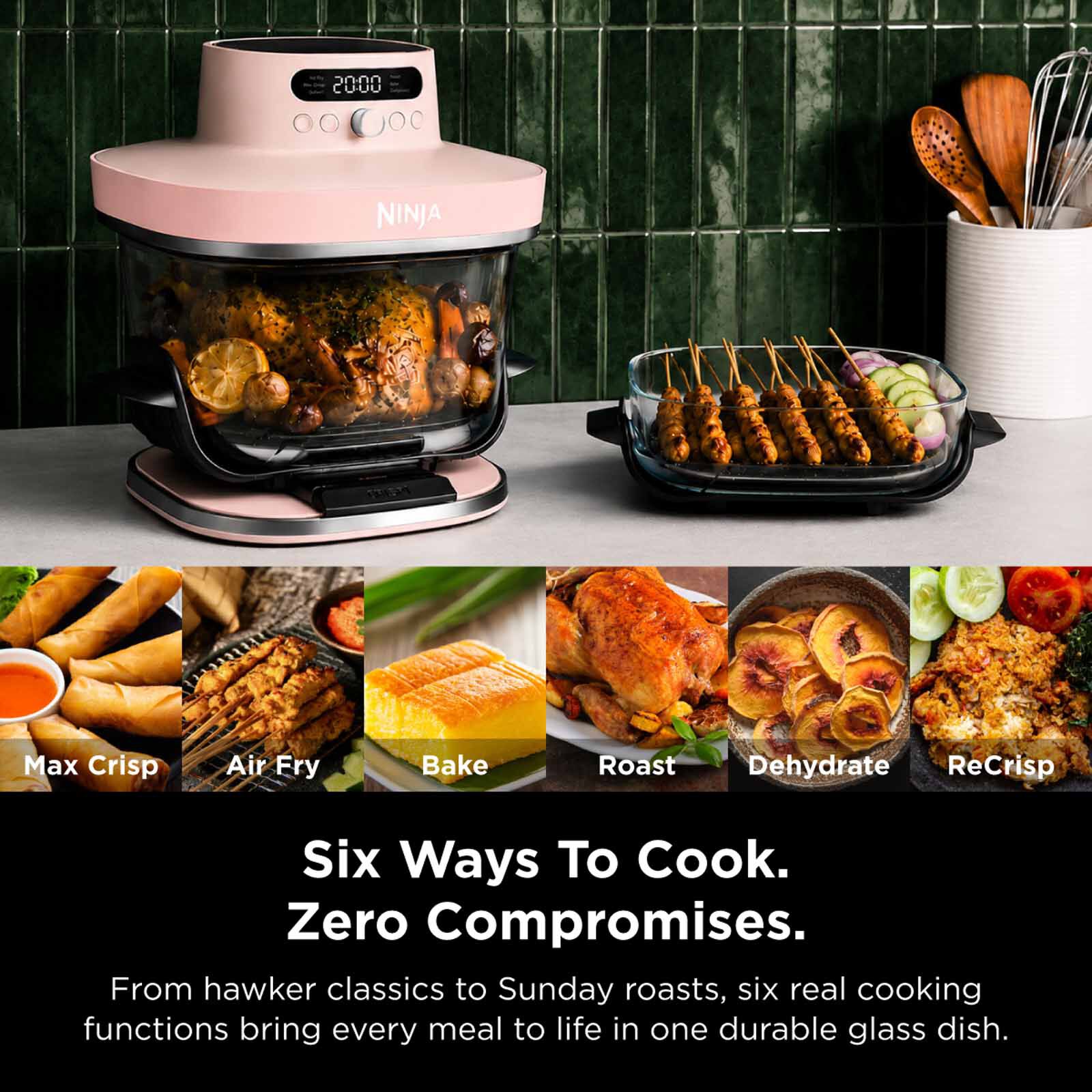 NINJA Crispi Pro Countertop Glass Air Fryer - Bone White AS101SMWH - Image 9