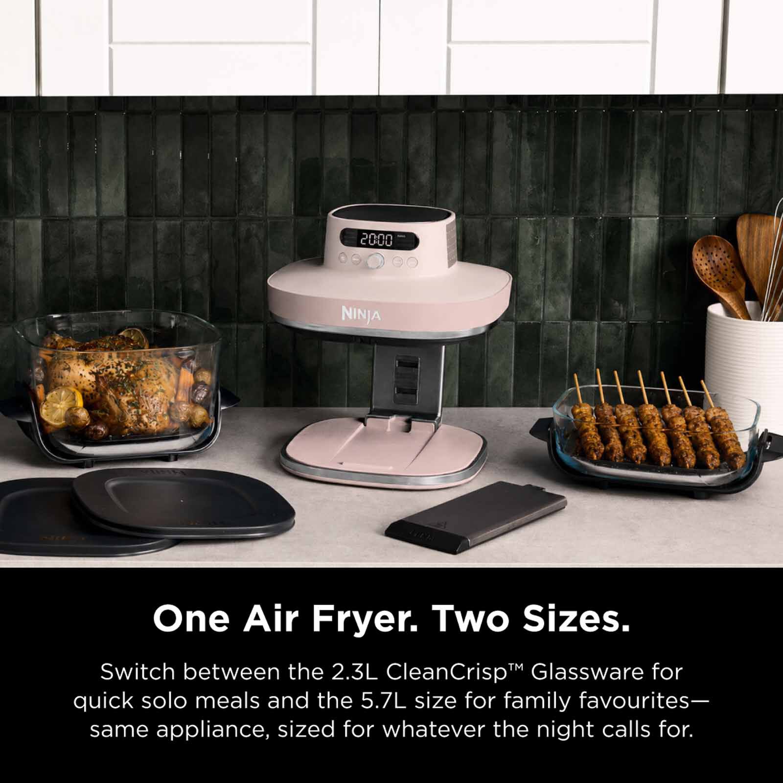 NINJA Crispi Pro Countertop Glass Air Fryer - Bone White AS101SMWH - Image 10